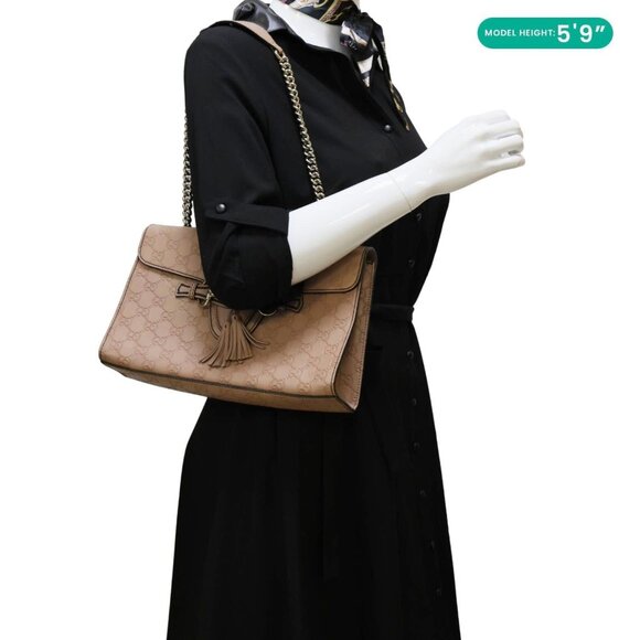 Gucci Emily Medium Leather Chain Shoulder Bag Pink 295402 - Picture 2 of 14